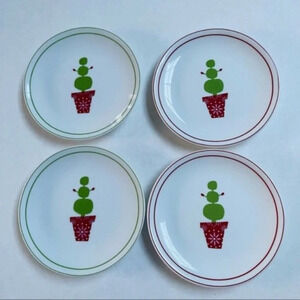 Starbucks Holiday Plate Set of 4 Holiday 2006 Microwave Dishwasher Safe Gift